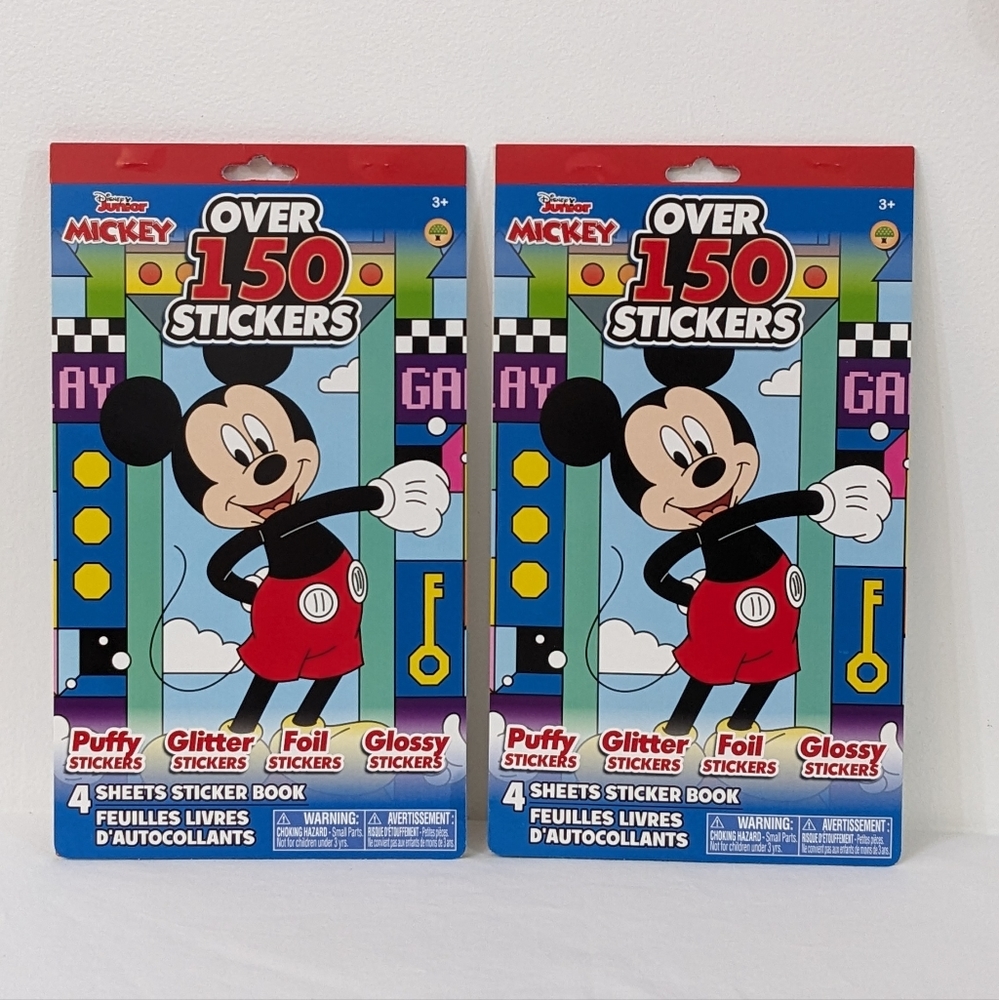 Disney Mickey Mouse & Friends Over 150 Stickers, Set of 2, 4 Sticker Sheets Each